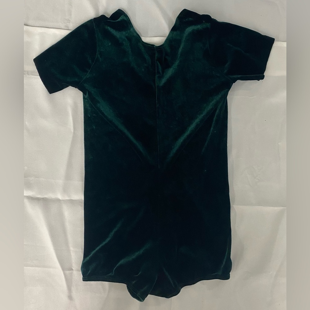 The Competitor Dark Green Velvet Biketard Leotard Dance Costume Classwear